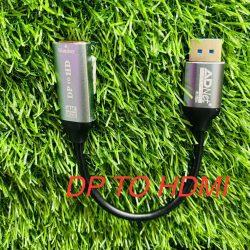 Mini DP to HDMI Adapter 4K@60Hz - Compatible with Projectors, Laptops, Monitors, TVs, PCs, Graphic Cards (Black)