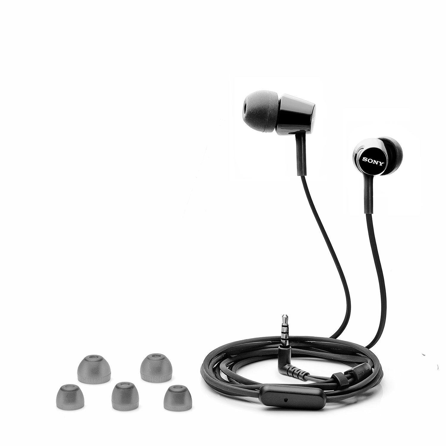 Sony MDR-EX155AP in-Ear Wired Headphones with Mic (Black) - Image 4