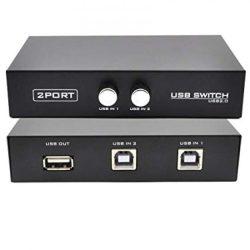 USB Switch 2 Port Sharing Switcher Adapter Hub for 2PC Share 1 USB Device