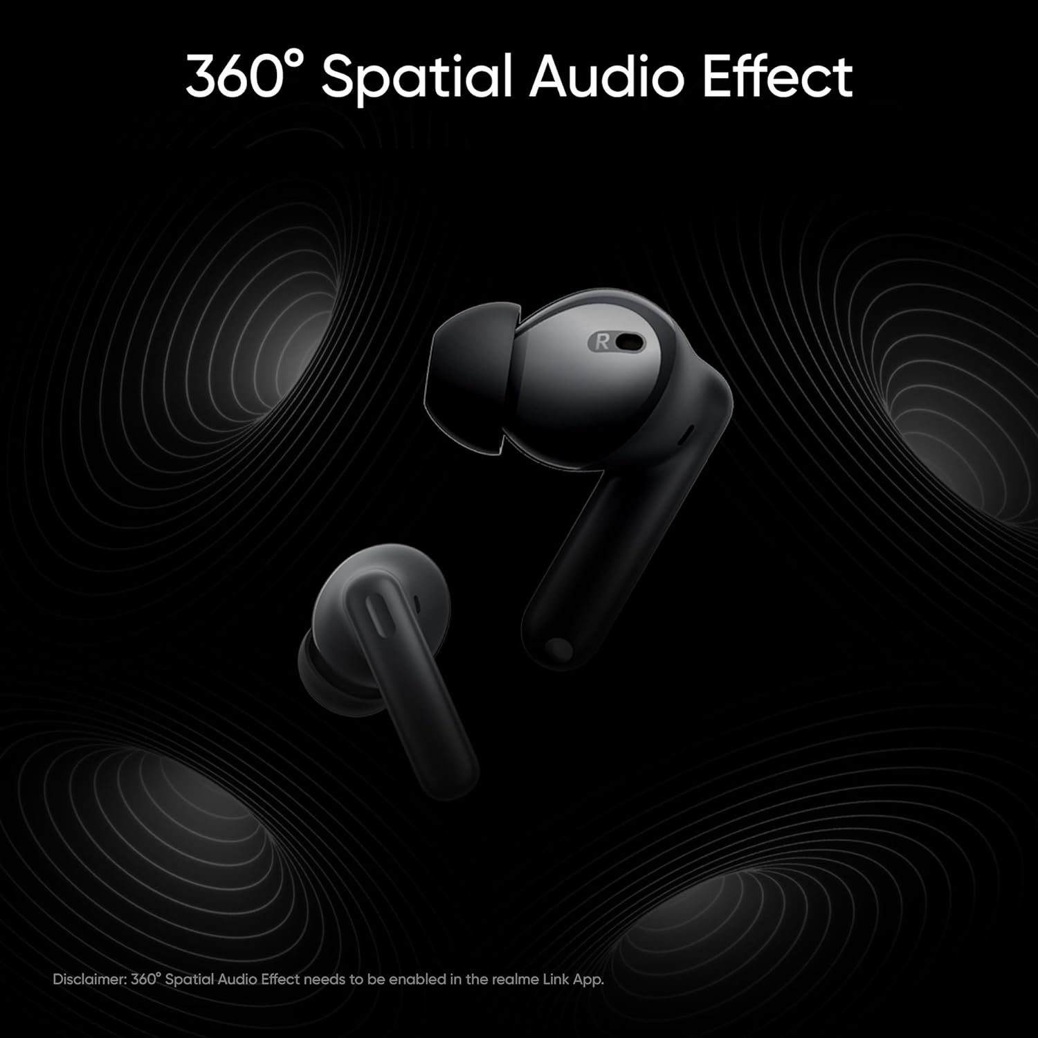 Realme Buds T300 TWS Earbuds - 40H Playtime, 30dB ANC, 360° Spatial Audio, Dolby Atmos, 12.4mm Dynamic Bass Boost Driver, IP55 Water & Dust Resistant (Stylish Black) - Image 5