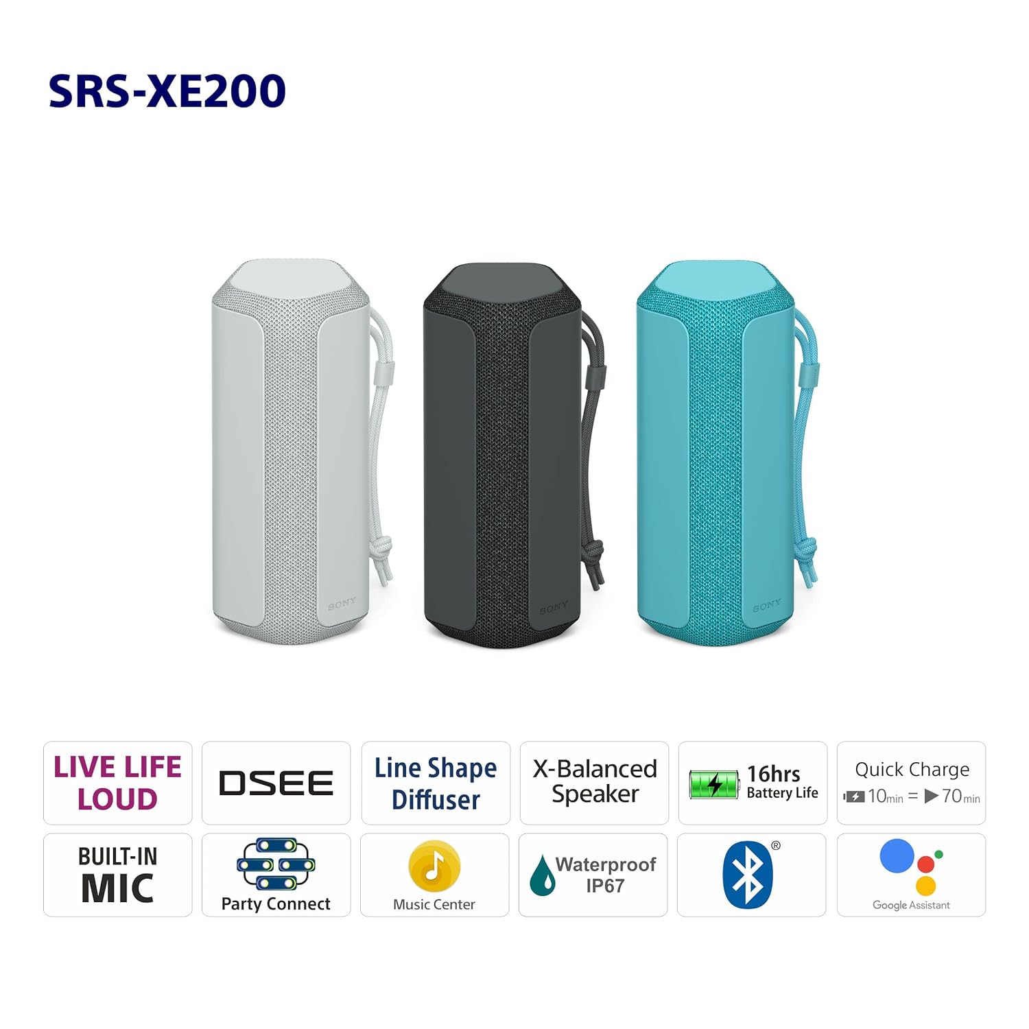 Sony SRS-XE200 X-Series Wireless Speaker Waterproof, Dustproof, Shockproof - Image 4