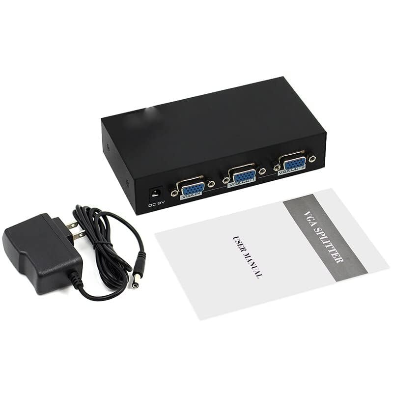 Vga Splitter 1X2 | Video Distribution Duplicator for 1 PC to Dual Monitors Projector - Image 3