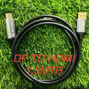 DP To HDMI Cable Connector, Compatible With Projector, Laptop, Monitor, Graphic Cards, Hdtv Monitor Projector Computer, 1.5m (Black)
