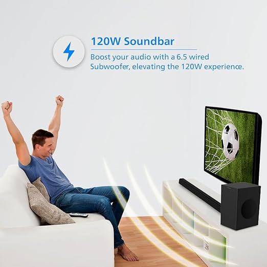 Philips TAB4218/94 2.1Ch Bluetooth Soundbar, 120W, Black - Image 4