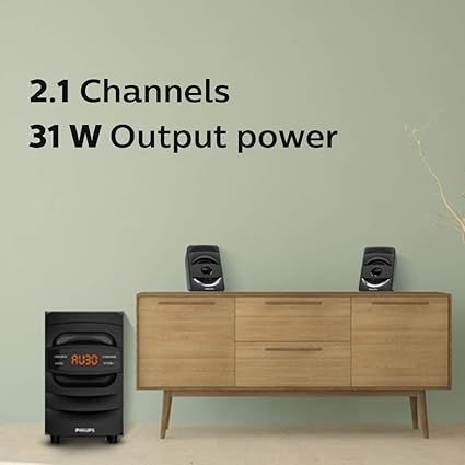 Philips Audio MMS2625B 2.1 Channel Bluetooth Multimedia Speaker - Black - Image 3