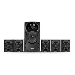 5162 Philips SPA5162B 60W 5.1 Channel Wired Speaker System, Black