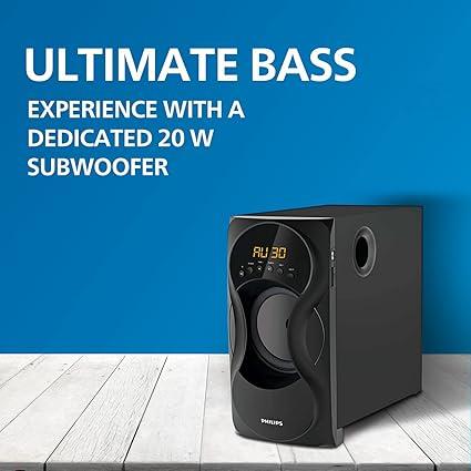 Philips SPA5162B 60W 5.1 Channel Wired Speaker System, Black - Image 3
