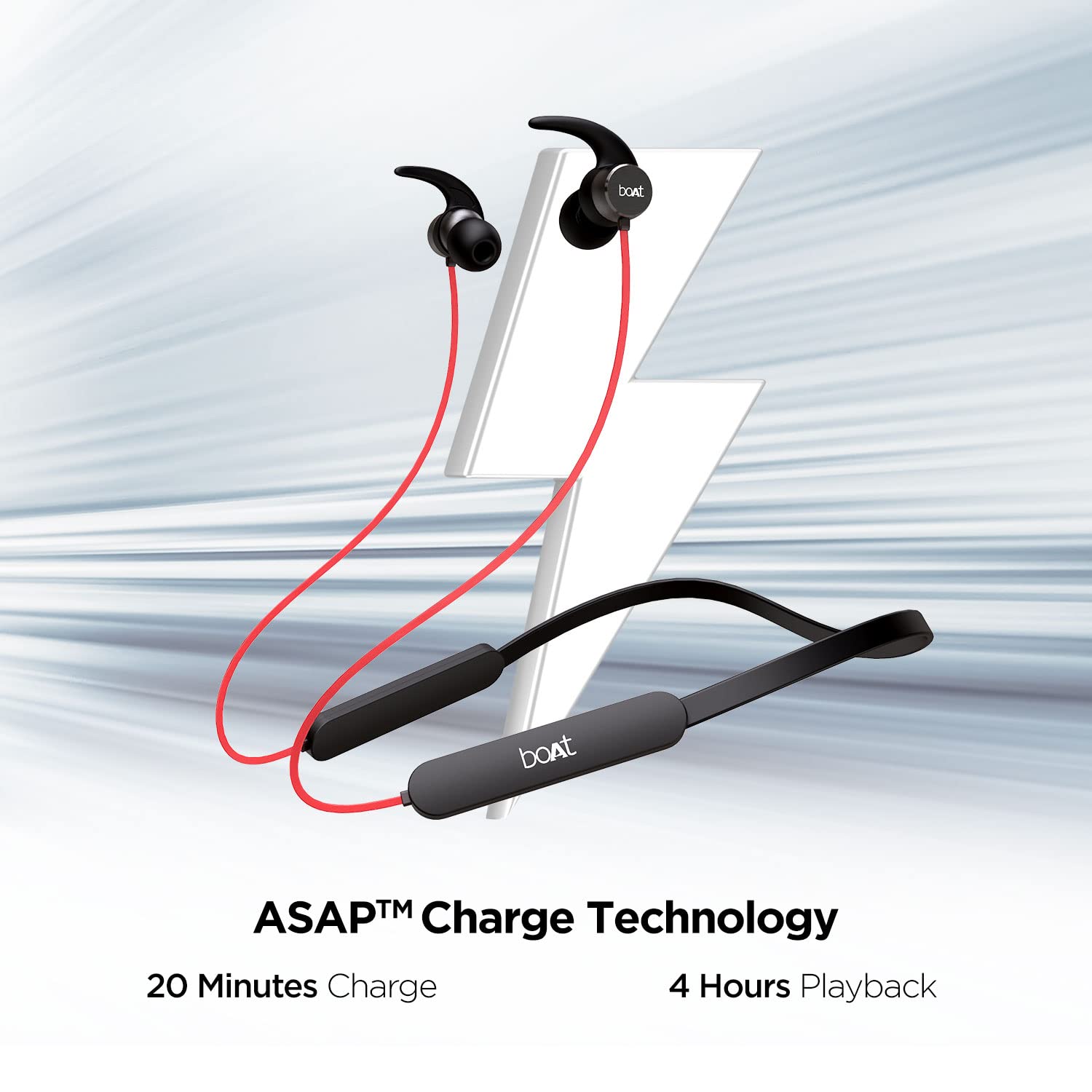 boAt Rockerz 255 Pro in Ear Bluetooth Neckband with Upto 10 Hours Playback, ASAP™ Charge, IPX5, Signature Sound & Integrated Controls - Image 2