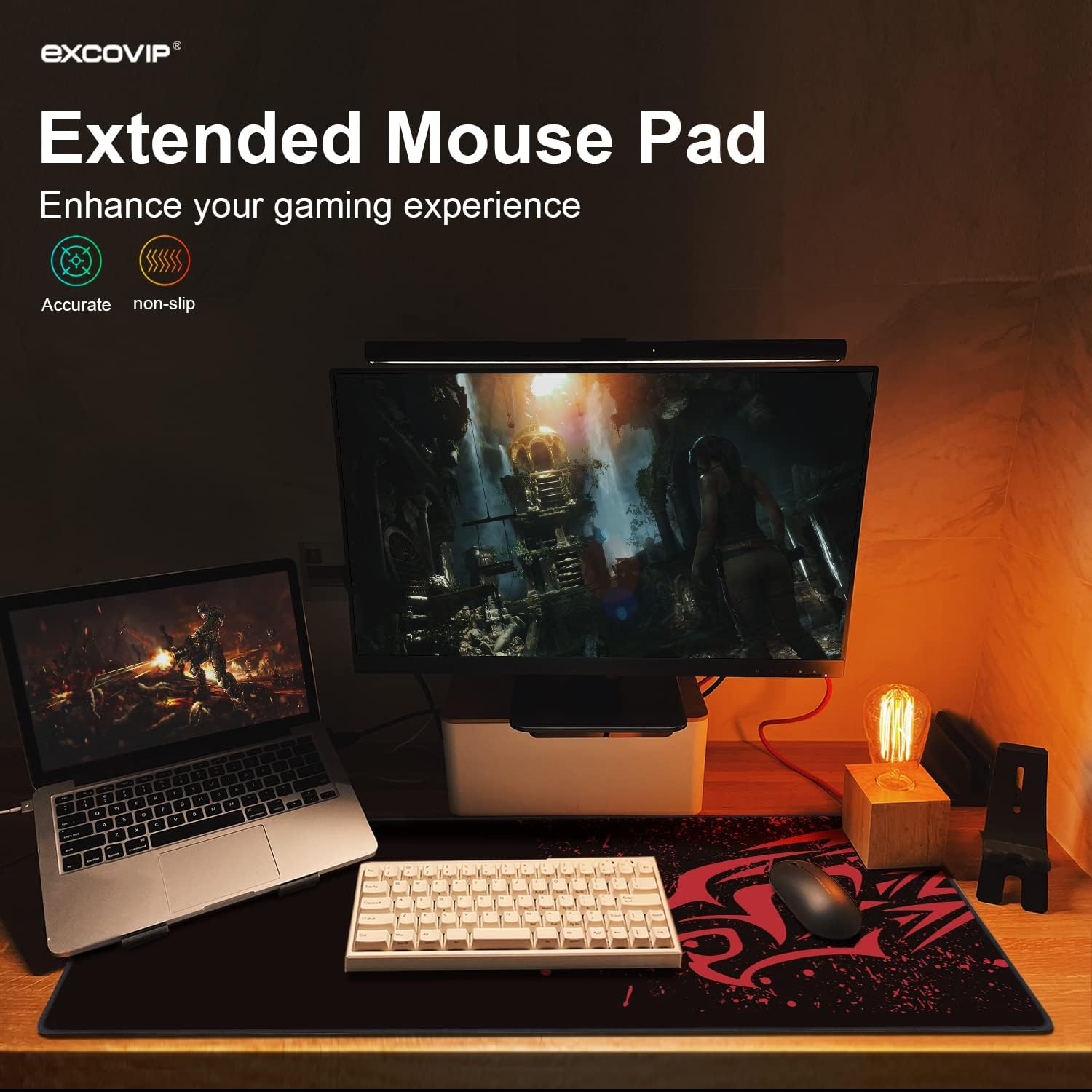 Gaming Mouse Pad (60 X 30cm) Non-Slip Rubber Base Mouse pad Mice Smooth Cloth Surface Keyboard Mouse Pads for Computers (Multicolor) - Image 4