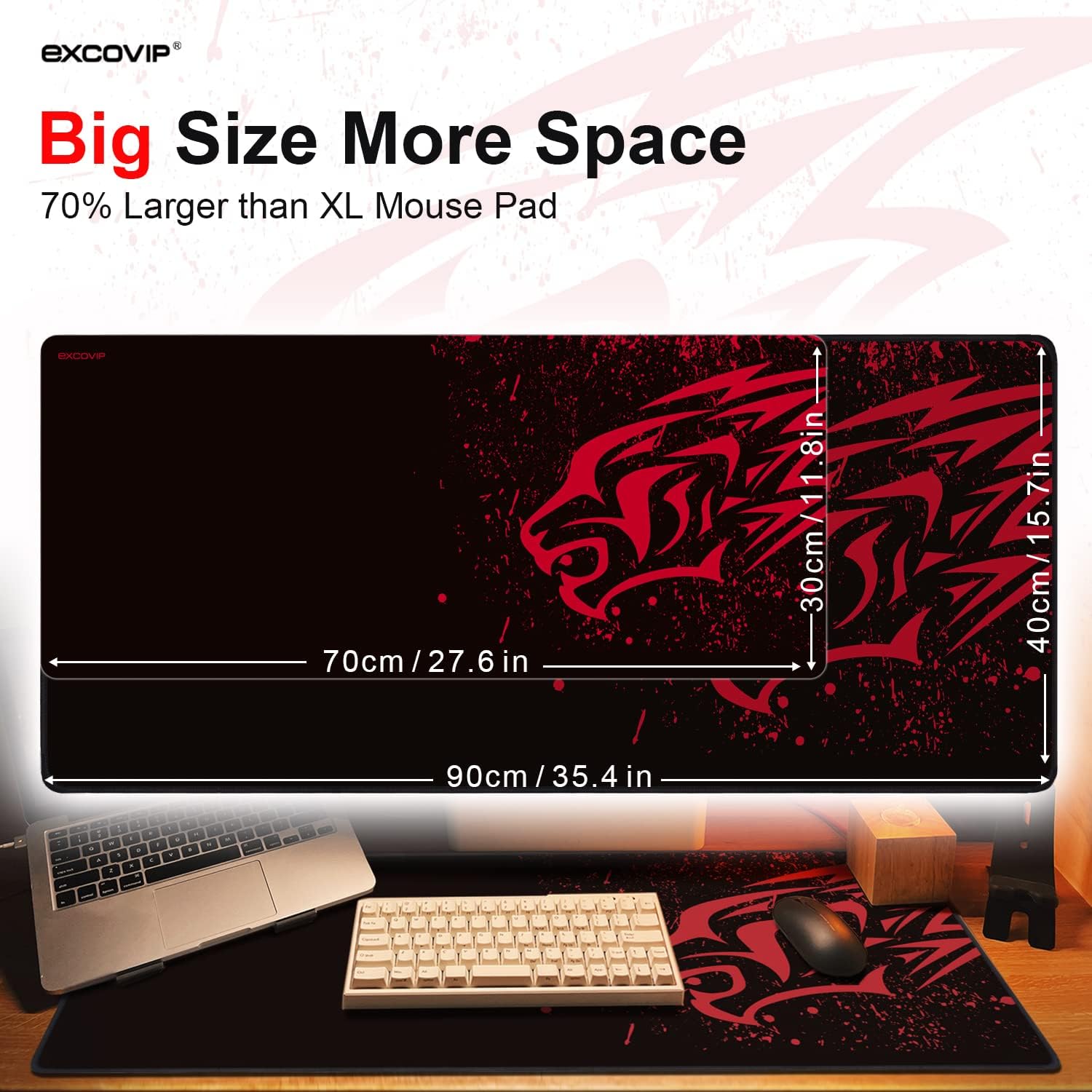 Gaming Mouse Pad (60 X 30cm) Non-Slip Rubber Base Mouse pad Mice Smooth Cloth Surface Keyboard Mouse Pads for Computers (Multicolor) - Image 6