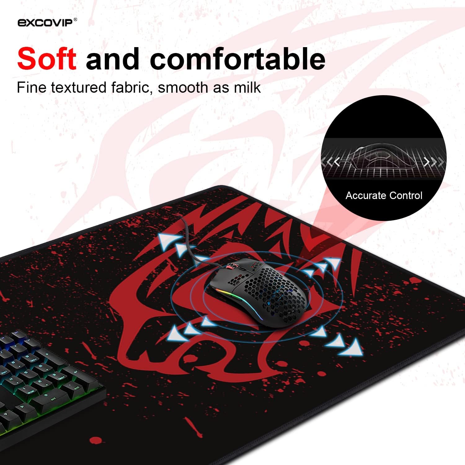 Gaming Mouse Pad (60 X 30cm) Non-Slip Rubber Base Mouse pad Mice Smooth Cloth Surface Keyboard Mouse Pads for Computers (Multicolor) - Image 5