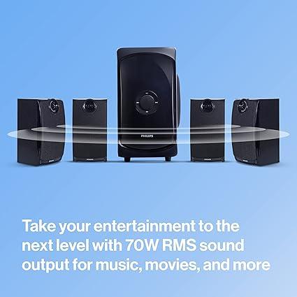 Philips TAV7477 4.1 Channel 75W Bluetooth Speaker, Black - Image 5