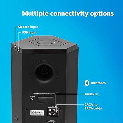 Philips Convertible Soundbar MMS8085B (80W, 2.1 Channel, Black) - Image 4