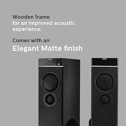 Philips Audio SPA9080B Bluetooth Multimedia Tower Speakers (Black) - Image 5
