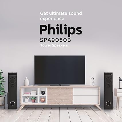 Philips Audio SPA9080B Bluetooth Multimedia Tower Speakers (Black) - Image 6