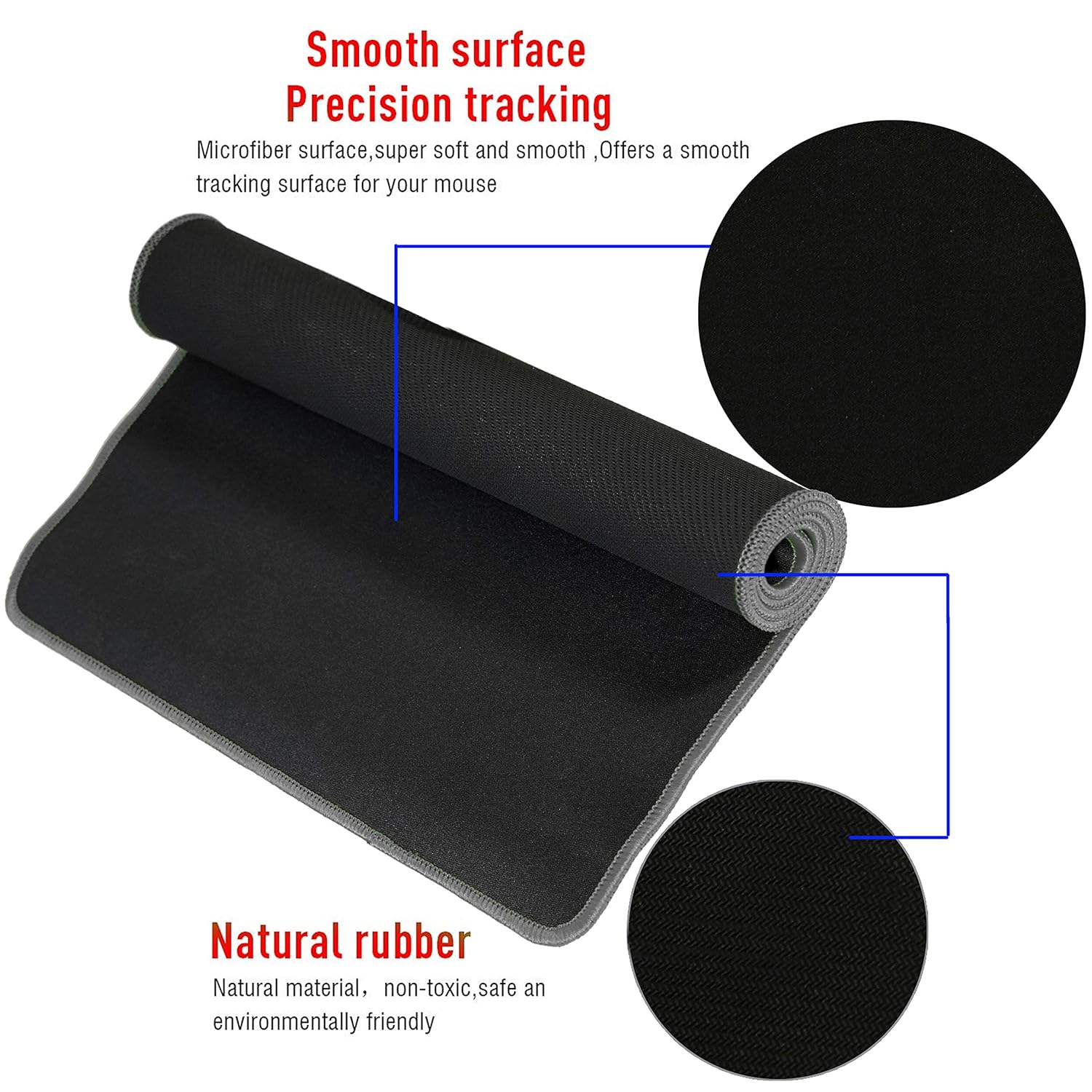 Large Gaming Mouse Pad XXL (900 x 400mm) Non-Slip Rubber Base Mouse pad Mice Smooth Cloth Surface Keyboard Mouse Pads for Computers (Multicolor) - Image 2