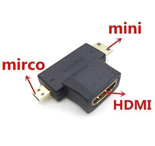 HDMI Female to Micro HDMI or Mini HDMI Male Connector (Black) - Image 3