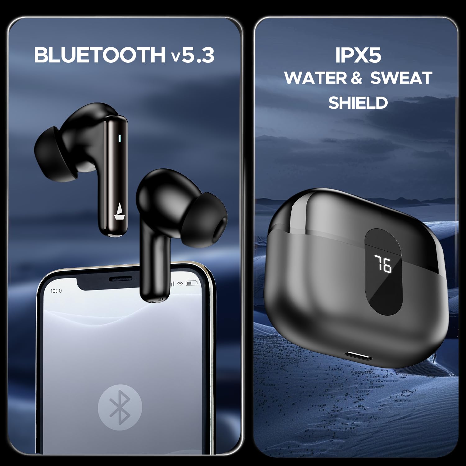 boAt Airdopes 121 Pro Plus Truly Wireless Earbuds - 100 Hours Playtime, 4 Mics with ENx™, 50ms Low-Latency Beast™ Mode, ASAP™ Charge, IWP™ Tech, BT v5.3, IPX5 - Image 3