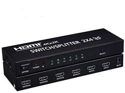 HDMI 2x4 Matrix Switch Splitter ,Media Streaming Device Support ARC/MHL/4Kx2K3D (Black) - Image 4