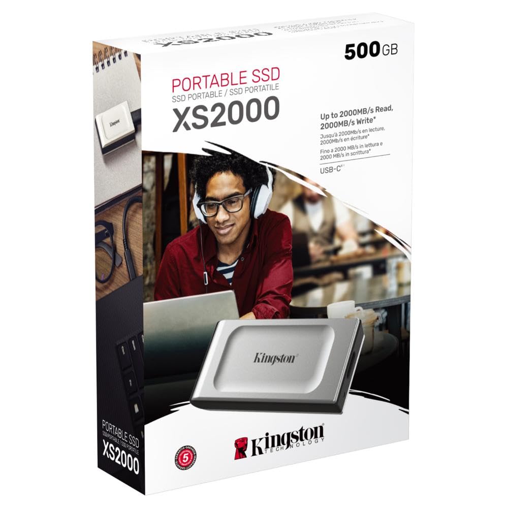 Kingston XS2000 500GB High-Performance Portable SSD - Pocket-Sized, Up to 2000MB/s Read/Write Speeds - Image 4