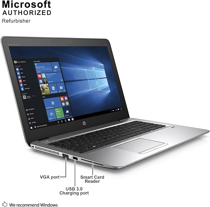 HP Elitebook 850 G3 Core I5 6th Gen 8gb 256gb Ssd Web Cam 15.6 Inches (39.62) Cm Screen ( Refurbished) - Image 3