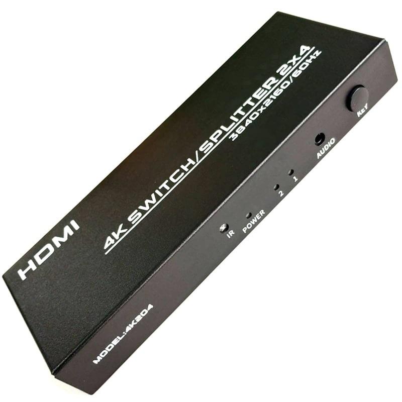 HDMI 2x4 Matrix Switch Splitter ,Media Streaming Device Support ARC/MHL/4Kx2K3D (Black) - Image 2