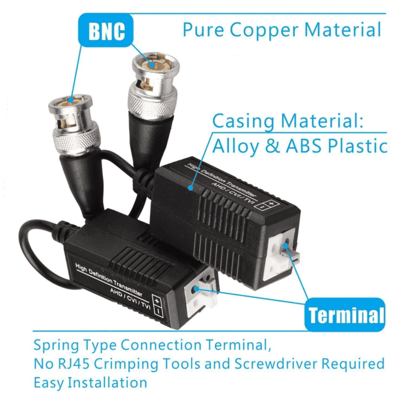 CCTV Passive Video Balun Transmitter & Transceiver for 1080P DVR Systems - Image 4