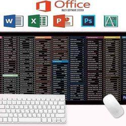 Super Large Anti-Slip Keyboard and Mouse Pad with Office Software Shortcuts - Desk Mat for Enhanced Workflow (900x400x3 MM)
