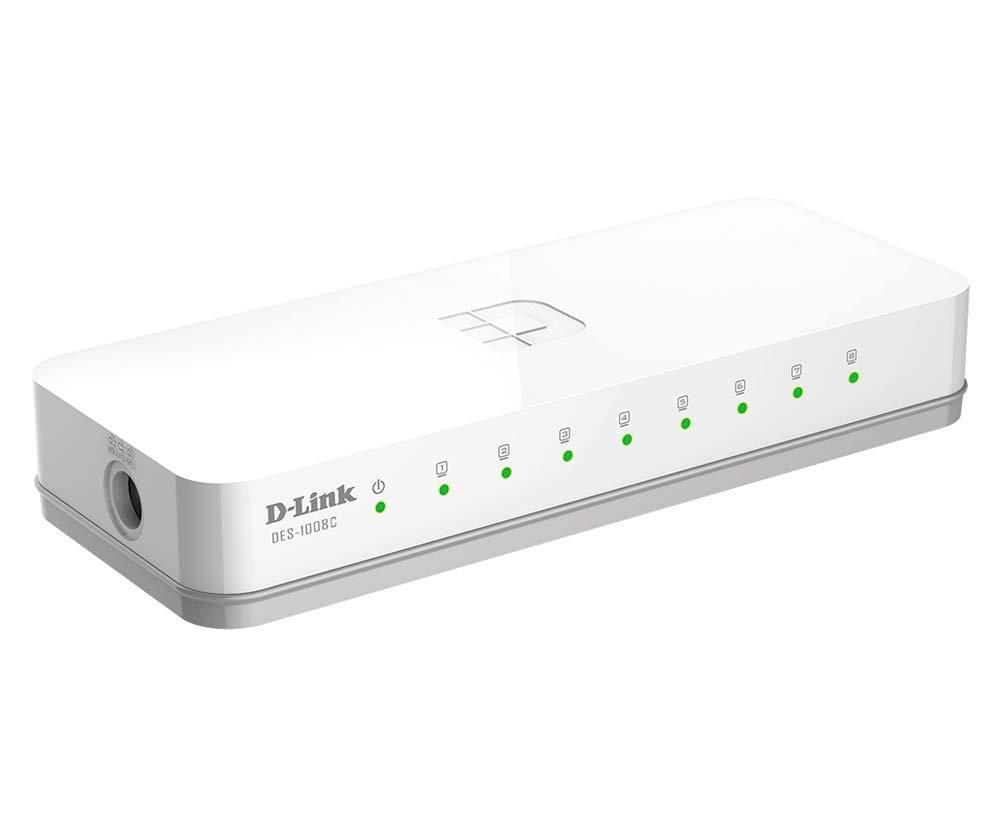 D-LINK DES-1008C 8-Port 10/100 Desktop Switch (White) - Image 2