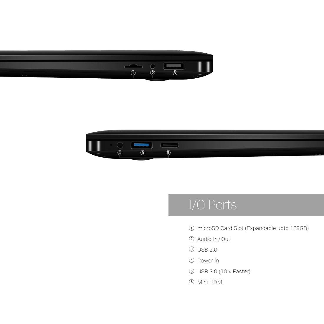 RDP ThinBook 1430B-14.1â€( 35.81cm) Ultra-Slim Laptop with Quad-Core Processor, 2GB RAM, 32GB Storage, Linux OS, (Black) - Image 6