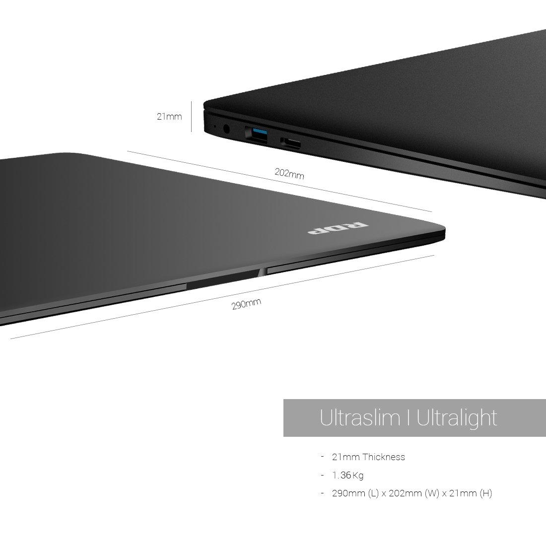 RDP ThinBook 1430B-14.1â€( 35.81cm) Ultra-Slim Laptop with Quad-Core Processor, 2GB RAM, 32GB Storage, Linux OS, (Black) - Image 4