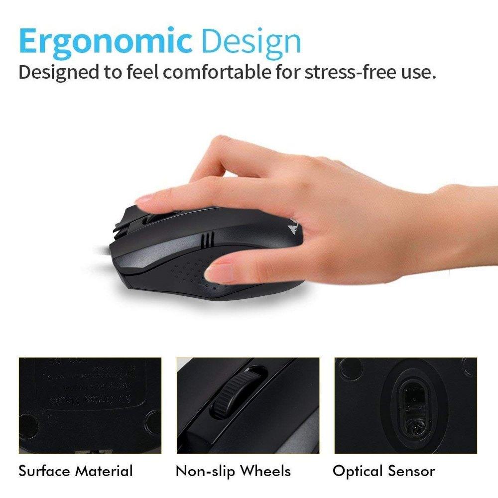 ProDot MU-253S Wired 3D Optical Mouse ,High-Precision, Ergonomic Design, Plug & Play USB Connectivity - Image 3