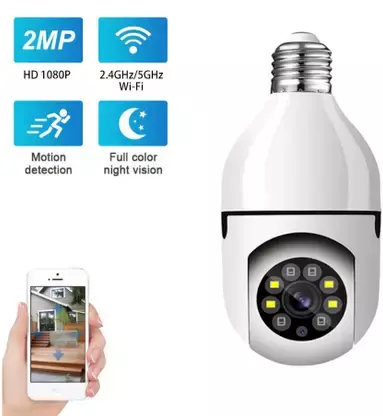 Wifi Camera | 3MP Indoor Bulb Camera Indoor 360° Smart Home Security Camera | Light Vision 24x7 Continuous Recording with Motion Sensor - Image 4