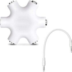 Audio Splitter 1X5 Hexagon Earphone Adaptor-1 Audio Splitter 1X5 Hexagon Earphone Adaptor with 3.5mm cable Compatible with iOS & Android