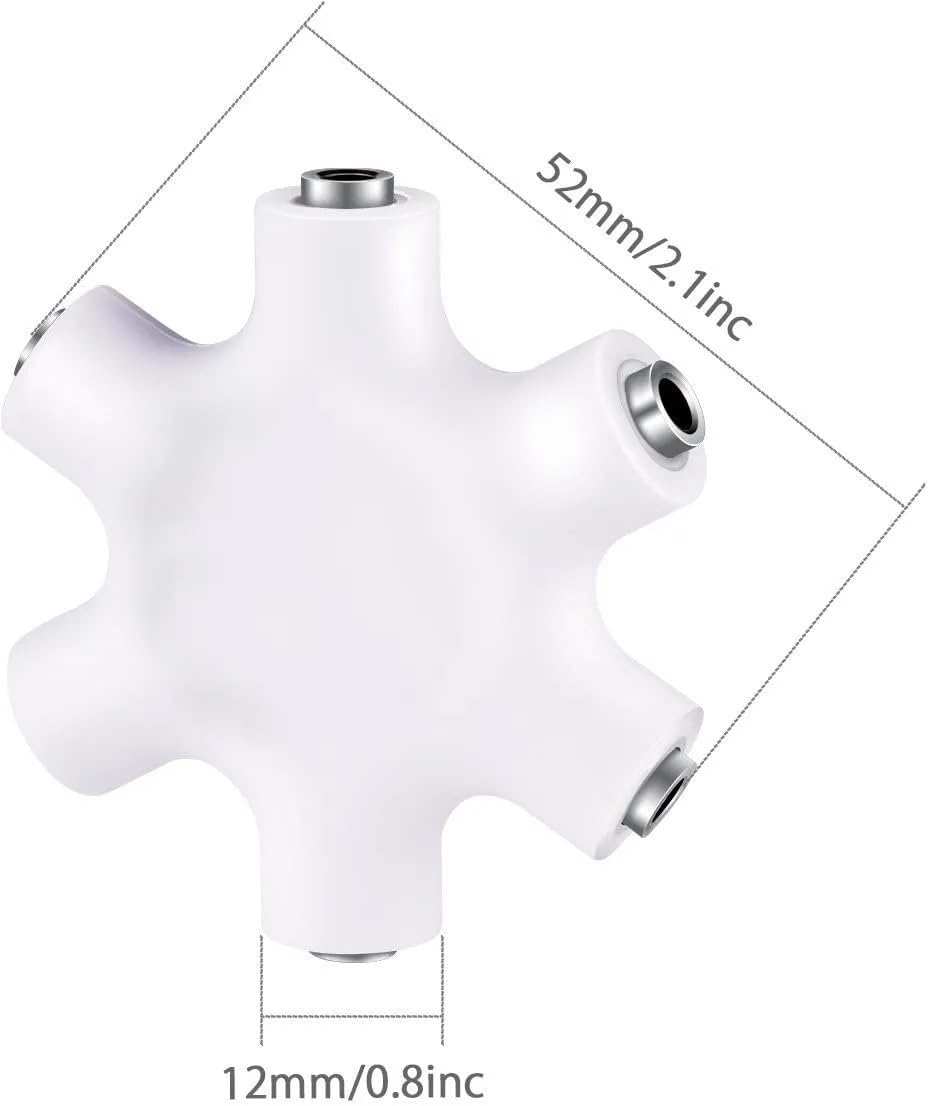 Audio Splitter 1X5 Hexagon Earphone Adaptor with 3.5mm cable Compatible with iOS & Android - Image 2