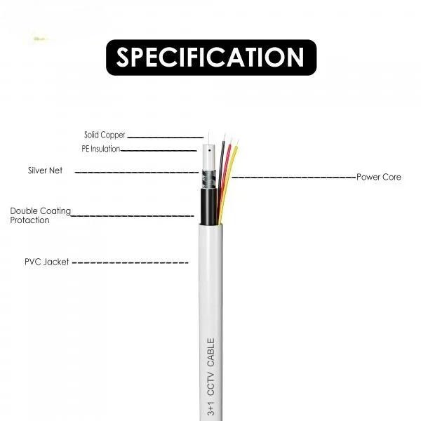 CCTV Cable 3+1 Coaxial for Video, Power and Audio Communication with Excellent Coating - Image 3