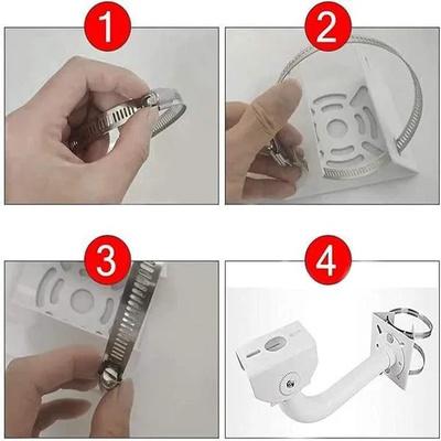 Camera Pole Mount Clamp Bracket for CCTV Security Camera Indoor&Outdoor Universal Compatible with 2 Nos. Steel Looping Ring - Image 2