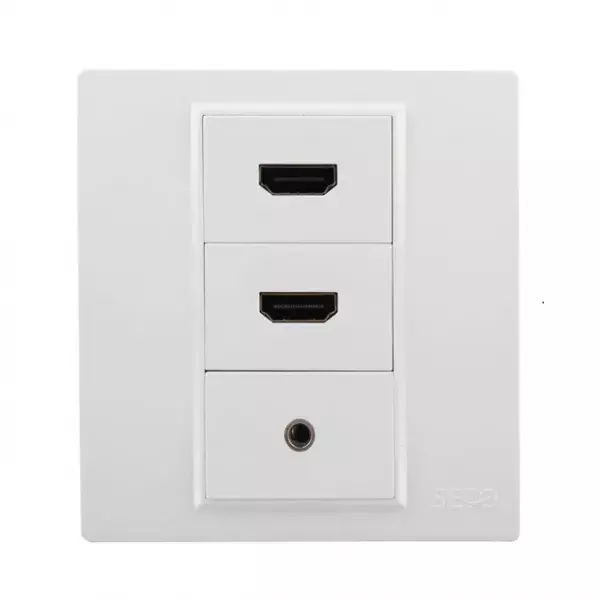 Face Plate, Single/Dual Port Wall Mount Network Socket for RJ45 Ethernet, LAN, and Data Cabling