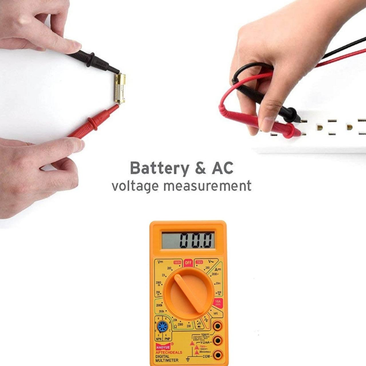 Digital Basic Multimeter , AC DC Measuring voltage tester, digital tester. Basic Digital Automatic Multimeter with Buzzer - Image 3