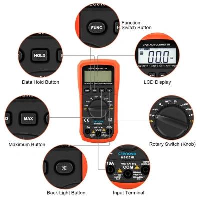 Digital Multimeter Continuity tests with NCV and Overload protection - Image 3