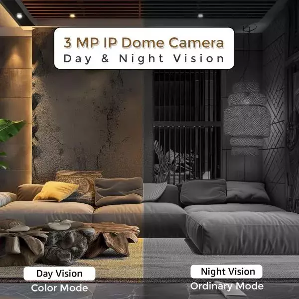 Dome Camera IP Camera (Indoor) | Smart Dome Camera,Motion Detection, Rotating, Viewing via Mobile App, Low Illumination CMOS Image Sensor - Image 2