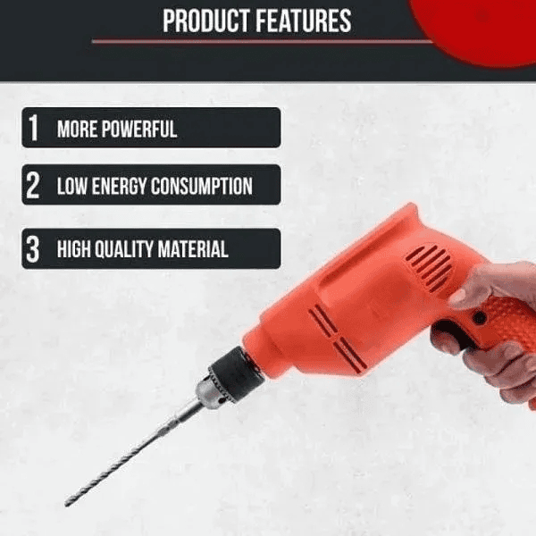 Electric Drill Machine 300W ,10mm Chuck, 3200RPM, 220V ,Home DIY Drilling Tool for Wood, Metal & Wall ,Lightweight - Image 3