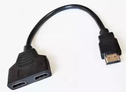 HDMI Male to 2X HDMI Female Y Splitter Switch, Adapter, TV Laptop Cable (Compatible with TV, Projector, LAPTOP, Black) - Image 4