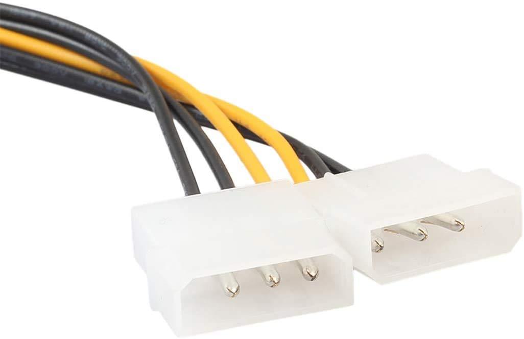 PCI Express 6 Pin to Dual 4 Pin Molex LP4 Power Cable Adapter Video Graphics Card Power Cable - Image 2