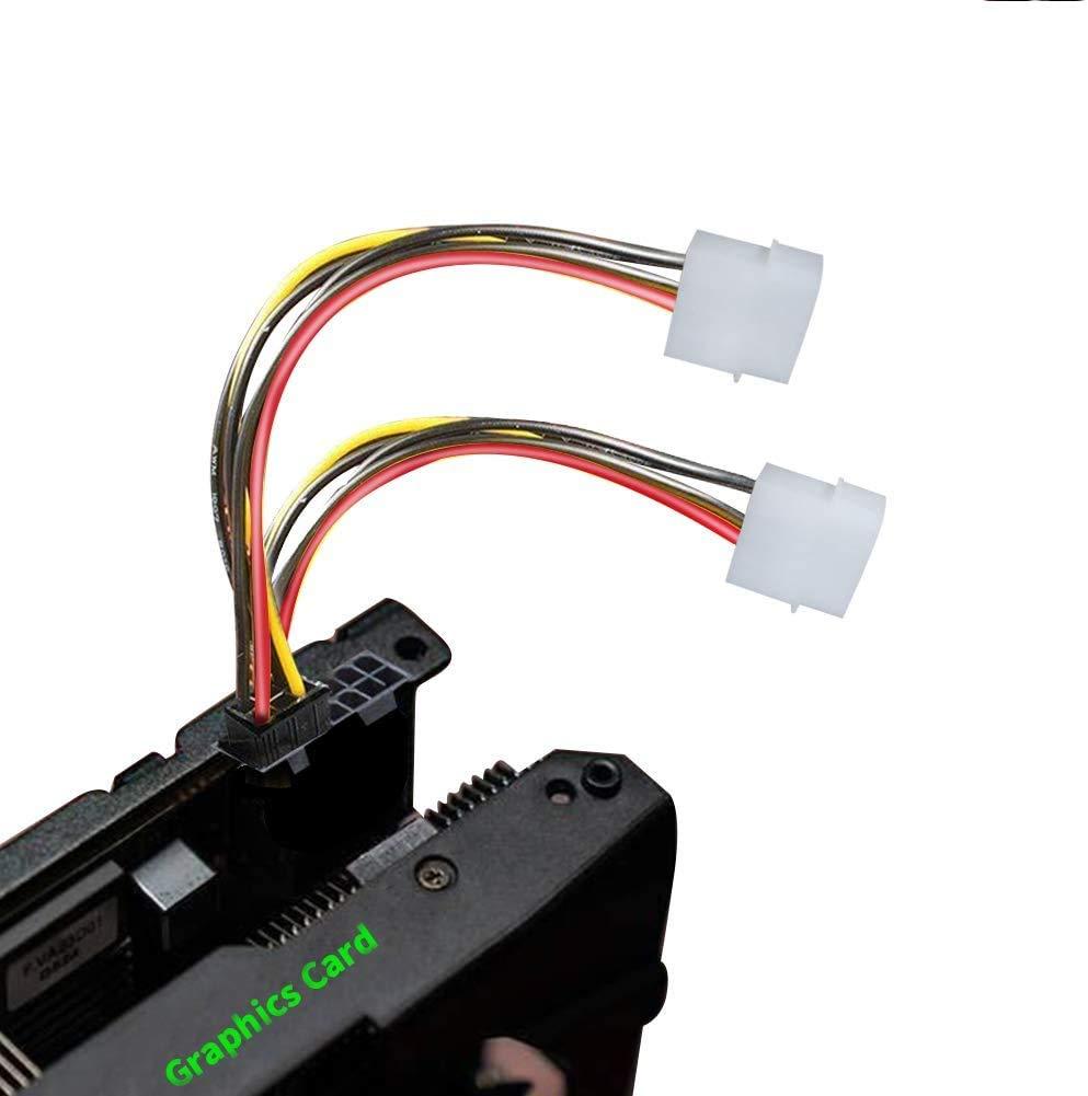 PCI Express 6 Pin to Dual 4 Pin Molex LP4 Power Cable Adapter Video Graphics Card Power Cable - Image 4