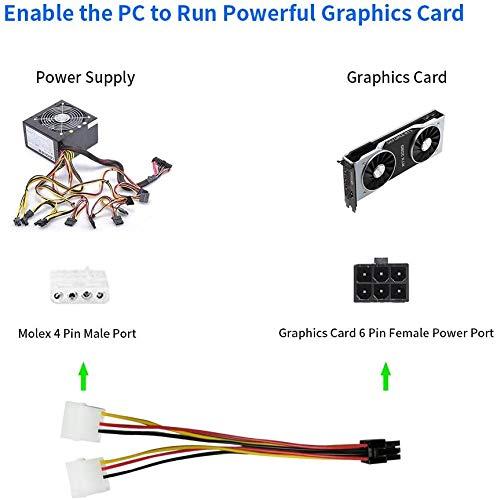 PCI Express 6 Pin to Dual 4 Pin Molex LP4 Power Cable Adapter Video Graphics Card Power Cable - Image 6