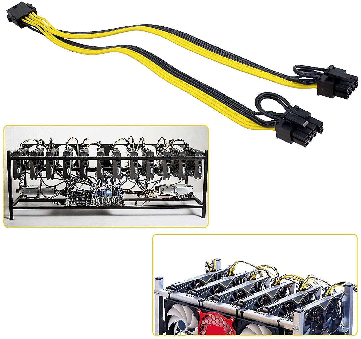 PCIe 8 Pin Male to 2x8Pin (6+2) Pin Male Adapter Power Cable for Graphics Video Card, CPU breakout board, CPU Mining Power Supply - Image 3