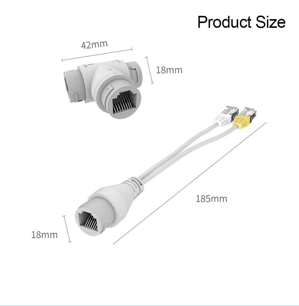 PoE Combiner/Mux, POE Splitter Network Cabling Connector 3-Way RJ45 for Surveillance Camera - Image 2