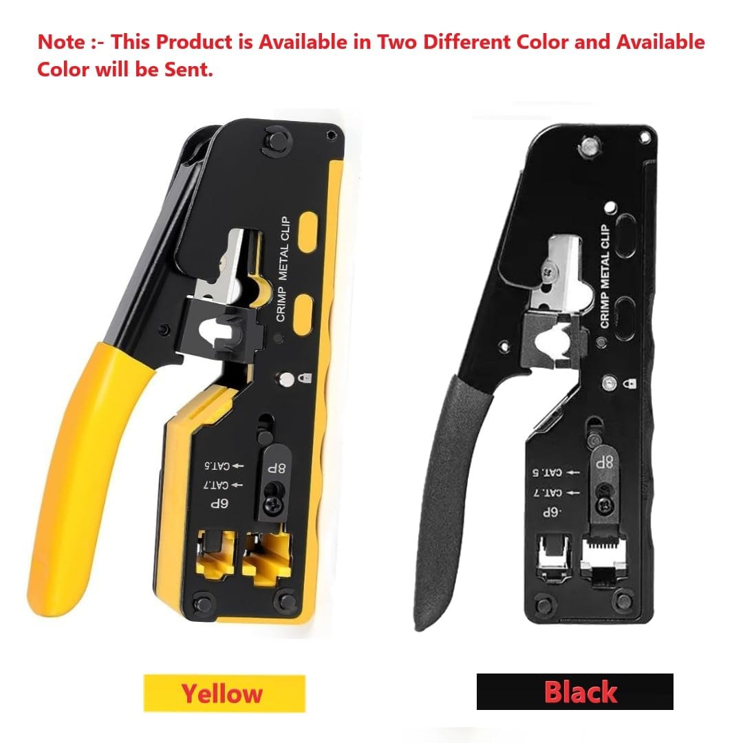 Passthrough Crimping Tool | Cat5/ Cat7 Multifunctional Crimp Tool Alloy Carbon Steel, 6P 8P RJ11 RJ12 RJ45 STP/UTP Ethernet Cable Modular Crimping Tool - Image 3