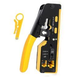 Passthrough Crimping Tool Cat5 Cat7 Multifunctional Crimp Tool Passthrough Crimping Tool | Cat5/ Cat7 Multifunctional Crimp Tool Alloy Carbon Steel, 6P 8P RJ11 RJ12 RJ45 STP/UTP Ethernet Cable Modular Crimping Tool